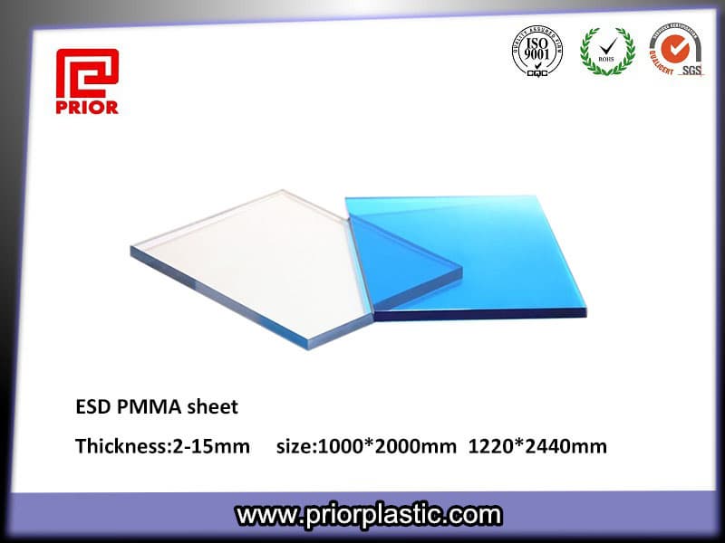 Antistatic acrylic sheet for jigs and fixtures